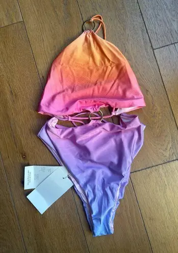 Baobab Kira One Piece Monokini Rainbow Fiesta Womens Size Large Pink