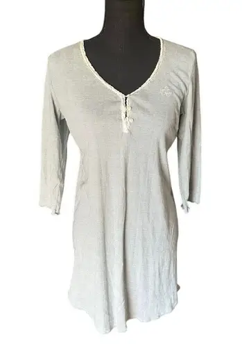 Lauren Ralph Lauren BlueWaffle Knit Nightshirt Dress Lounge Soft Blue Size M
