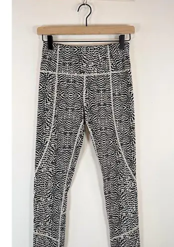 Varley Womens Leggings Black Bedford Tight Feather Fragments High Waisted Small