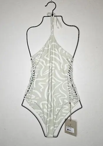 Stone Fox Swim  Fella One Piece in Aloe Lines M