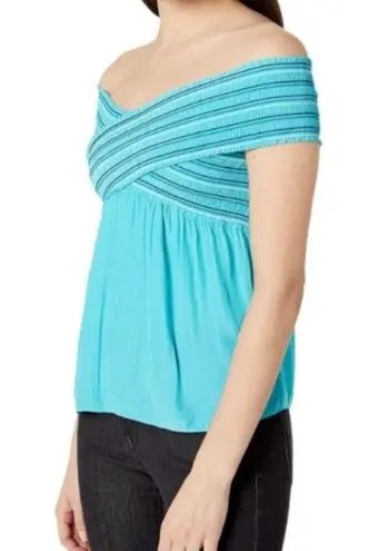 Ramy Brook NWT  Charley Smocked Top Blue XS