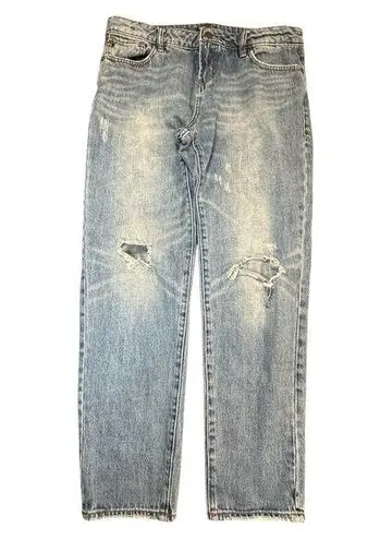 Dear John Jeans Womens 26 Blue Distressed Straight Leg Classic Everyday Denim