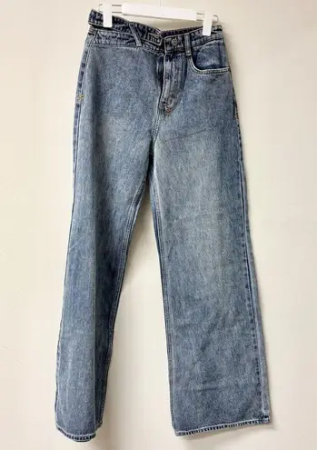 Ksubi Haven High Rise Cutout Waist Denim Wide Leg Jeans Blue Women's Size 27