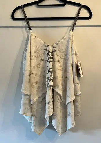 Rachel Roy Brand New Women's M Cream Gray Brown Thick Tank Top/ Fall Top Chain
