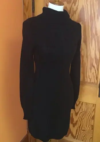 SO  black turtleneck sexy sweater dress