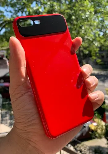 iPhone 8Plus 7Plus Fashion Drop Protection Hard Case Hot Red