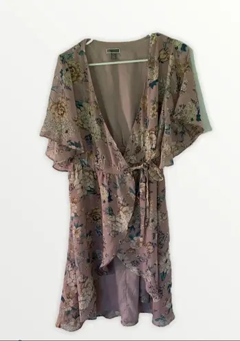 Chelsea28 High Low Wrap Dress Mauve Pink Floral