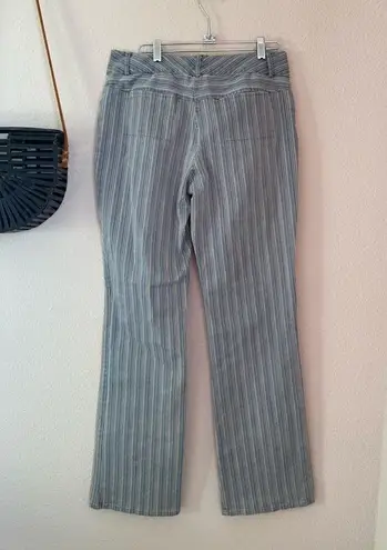 INC Denim Blue Stripe Flared Jeans Style, Size 8