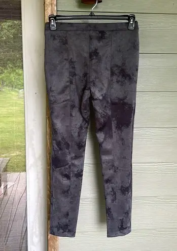 Tahari Faux Leather Charcoal Tie Dyed Leggings