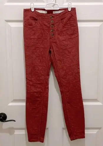 Pilcro and the Letterpress Anthropologie Floral High Rise Button Up Pants