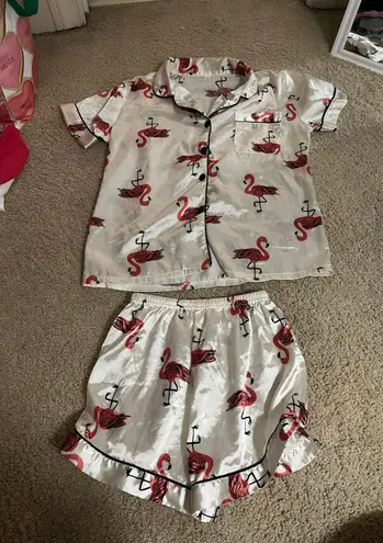 Boutique Flamingo Silk PJ Set