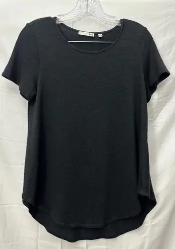 Wilfred Free Aritzia Esther Short Sleeve Round Hem Light Sweater Black Sz Medium