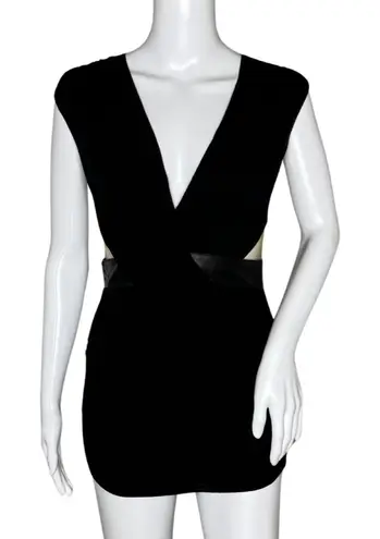 Bailey 44 Mini Dress Small Black Cut Out Plunge V-Neck Sexy Night Out Party Club