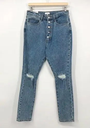 We Wore What  The Danielle Stretch Jeans Spring St Holes Size 26 Button Fly NEW