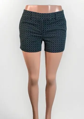 Kenar Shorts Womens Size 4 Blue Green Print Dressy Mid Rise 3.5 Inch w/ Pockets