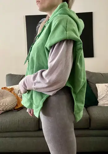 NEW Green Padded Hoodie Vest Size XS