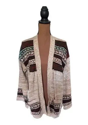 Vintage Kenny Classics Women's Multicolor Patterned Cardigan Brown Size 18