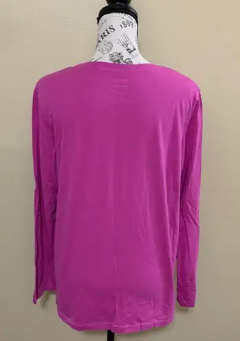 Hue Pink Long Sleeve Large Sleepwear Pajama Top