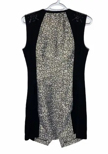 Desigual Heli leopard print metallized sleeveless dress sz L