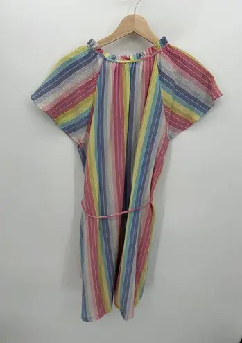 Draper James Drapers James RSVP Dress Women Large Pastel Striped Knee Length Rainbow Pockets