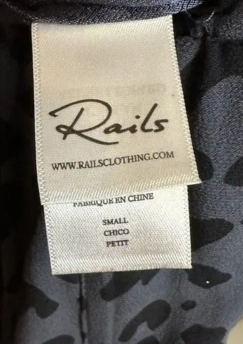 Rails Womens Jumpsuit Callan Azure Leopard Longsleeve Wide Leg Pants Sz S NEW