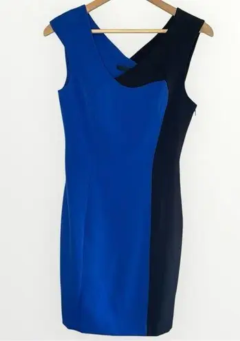 NWOT JAY GODFREY Blue & Black Colorblocked Sheath Dress, Size 4