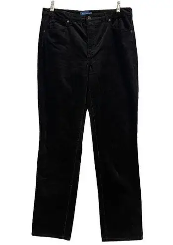 Talbots  High Rise Straight Leg Corduroy Jeans Black Women's Size 12