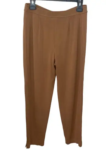 J Jill Wearever Collection jersey side paneled slim leg pants in cedar size S Brown