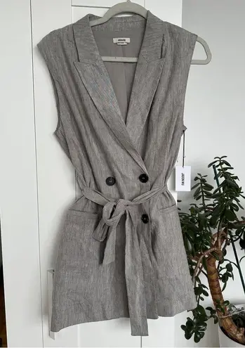 Jason Wu - Linen Sleeveless Blazer Wrap Dress Button Front, NWT Size M