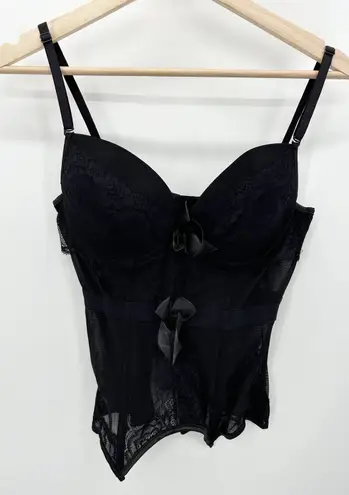 Womens Black Lingerie Top Size L Black Floral Lace Sexy Fairy Goth Coquette Size L
