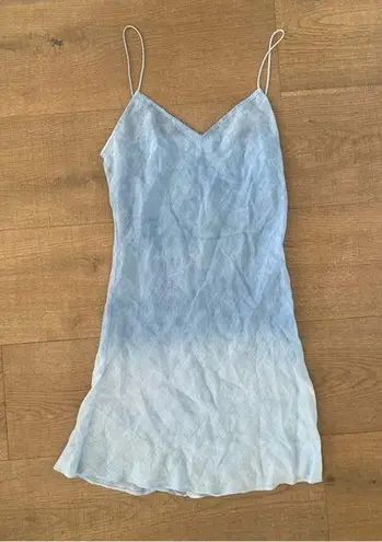 amanda bond blue ombre hand dyed slip mini dress Size undefined