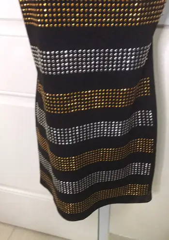 Bongo Strapless  Studded Metallic L Black & Gold