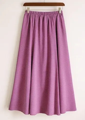 Y2K Vintage Reversible sz M Womens Polkadot Floral High Waist ALine Maxi Skirt Purple Size M