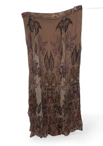 Soft Surroundings Maxi Skirt Floral Lined Gauzy Gauze Broomstick Beautiful M