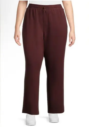 Avia Pull On Athlesure Pants Size 2X 20W-22W Womens Side Pockets Burgundy New