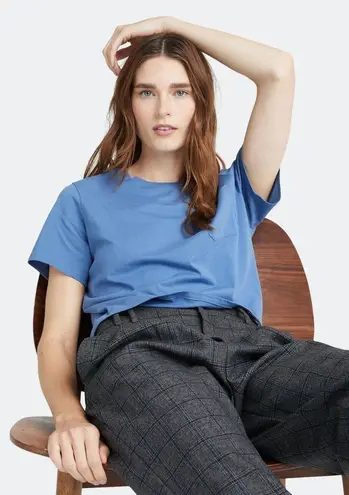 Richer Poorer Pima Cotton Boxy Crop Tee In Blue