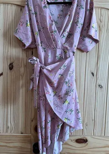 Charles Henry Purple Asymmetrical Ruffled Sundress