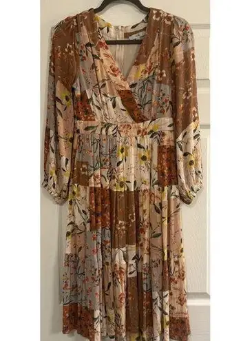 Fate Midi Dress Sz Small Patchwork Boho Peasant Western Romantic Feminine Flowy