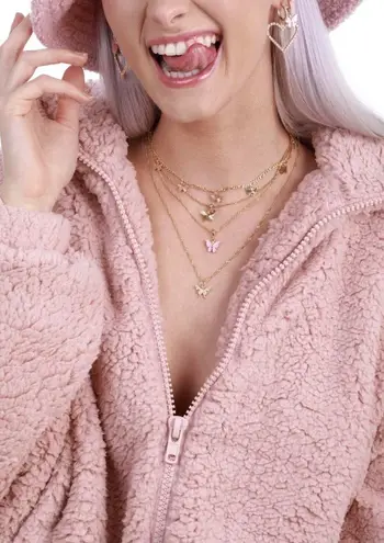 Urban Outfitters Butterfly Light Pink Necklace
