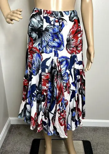 Westport Floral Patterned Ruffle Midi Skirt