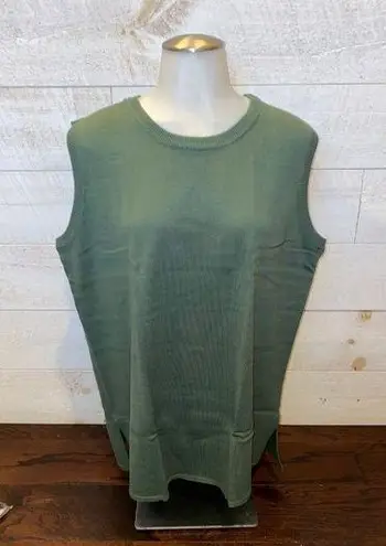 Woman Within  Women's Plus Size Olive Green Crewneck Sweater Vest Size 1X NEW