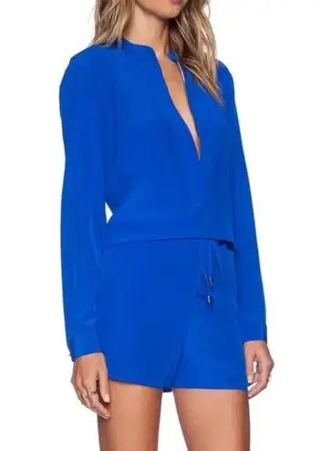 Karina Grimaldi Paolo Romper Cobalt Royal Blue Silk Size Small Lace Revolve
