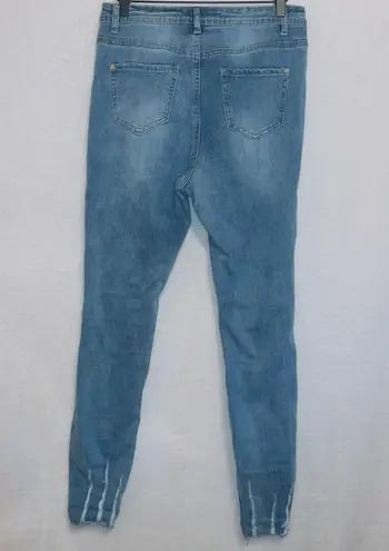 Missguided Light Wash Denim Distressed Sinner High Rise Authentic Skinny Jeans