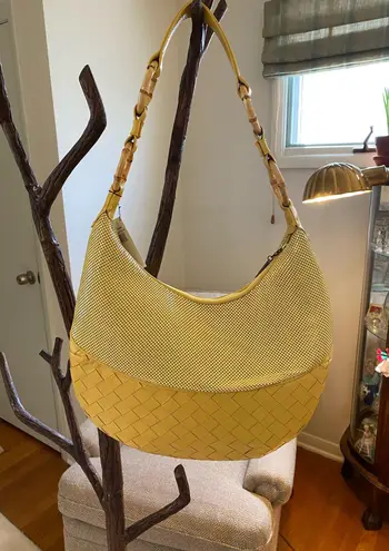 Whiting & Davis Vintage Mesh Purse yellow matte NWT