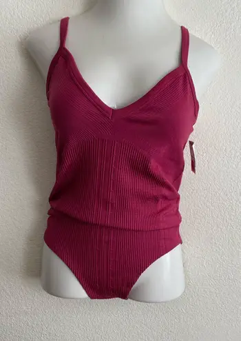 Anthropologie 🆕  Burgundy Seamless Bodysuit/Bathing Suit M/L🆕