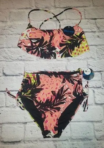 Decree NWT  High Waist 2 Piece Swimsuit Bikini Jrs Size Small