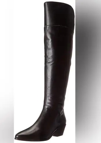 Elie Tahari Black Leather over Knee-High Pompeii Boots size 6.5