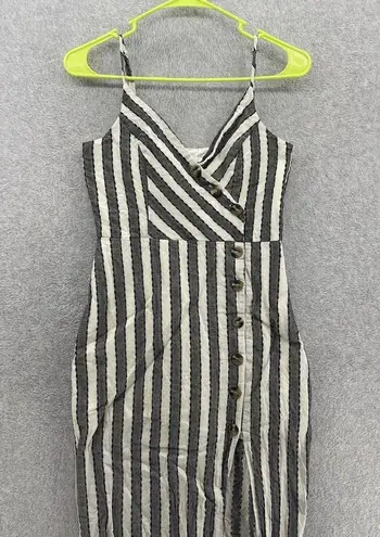 Harper Heritage  Women's Button Down Dress Striped Size Small Sleeveless Cotton