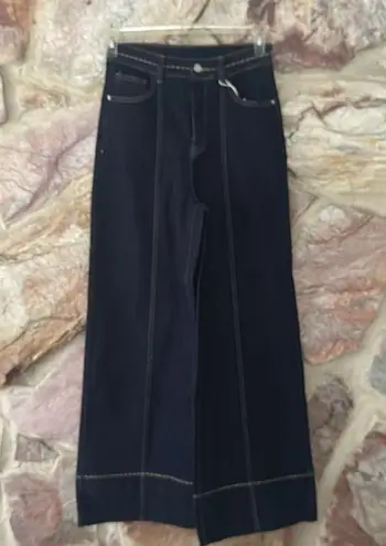 Commense Wide Leg Denim Jeans size small Blue