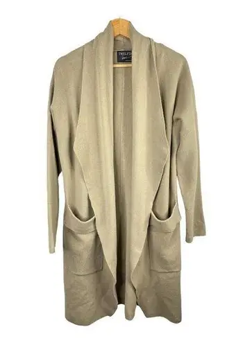 Twelve Love Womens size Small Long Line Open Cardigan Tan Beige Vanilla Girl